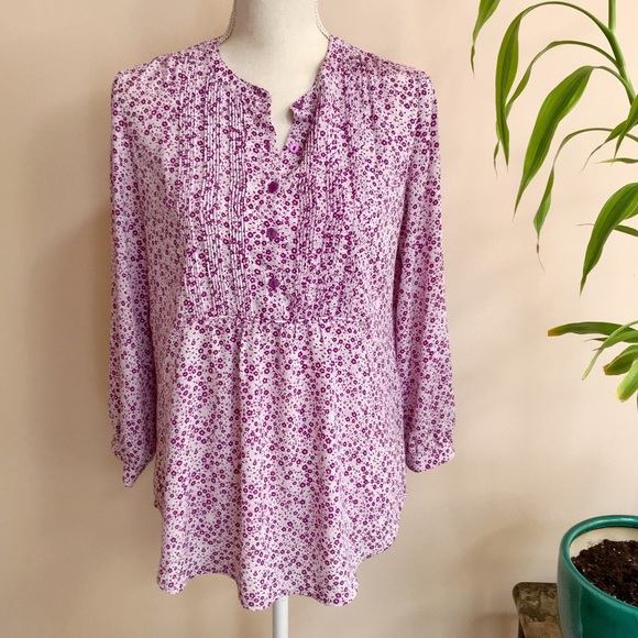 NYDJ Tops - 🦄 NYDJ Flowered Peasant Top Blouse  ~ S